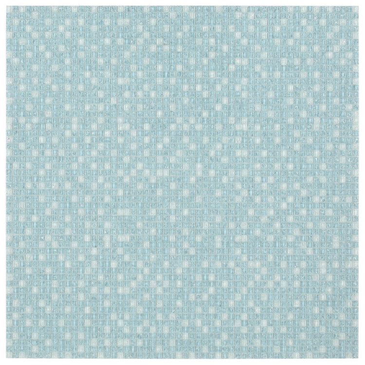 Elysium - Icy Ocean Mini 11.75 in. x 11.75 in. Crackle Glass Mosaic