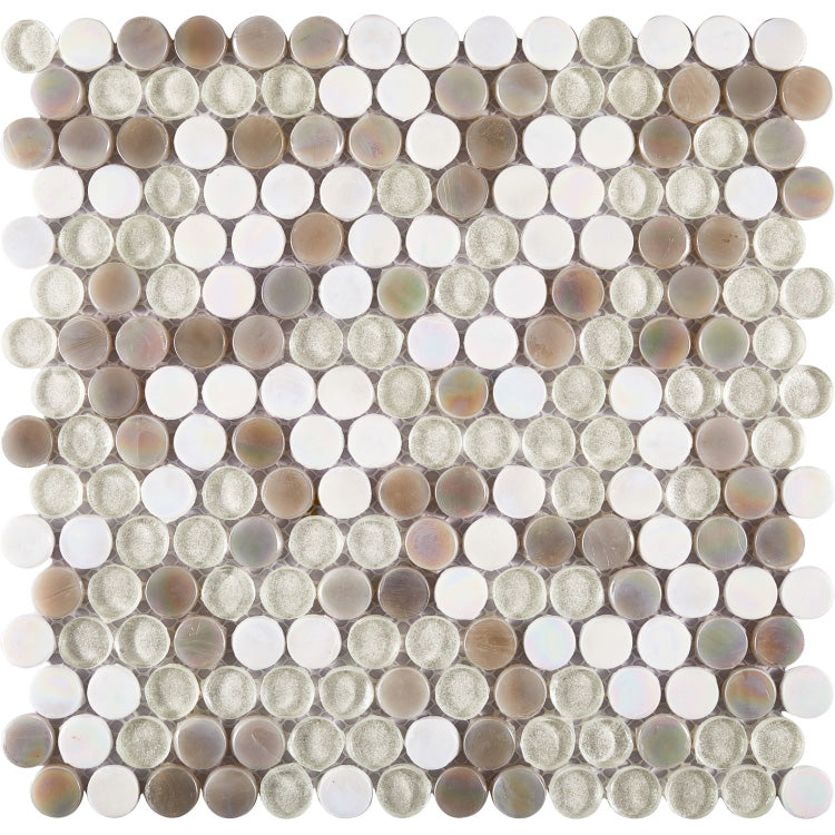 Elysium - Inari Penny 11.75 in. x 11.75 in. Glass Mosaic