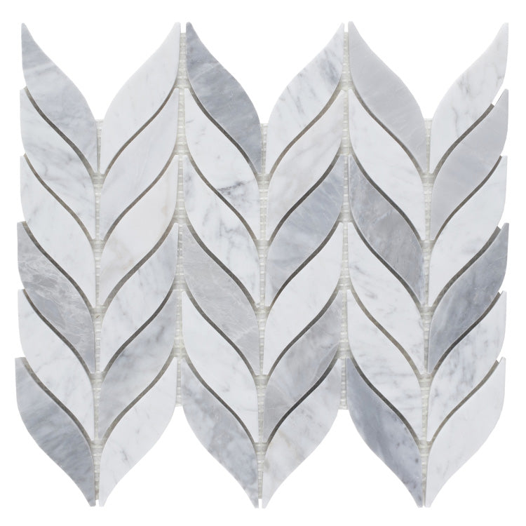 Elysium - Leaf Loft 10 in. x 12 in. Marble Mosaic