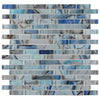 See Elysium - Linear Shell Blue 11.75 in. x 12 in. Glass Mosaic