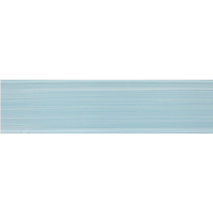 Elysium - Lucy Blue Painting 4 in. x 16 in. Glass Mosaic
