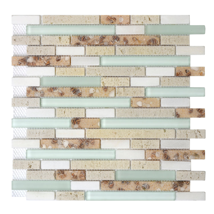 Elysium - Pelasgus Light 11.75 in. x 12 in. Glass And Stone Mosaic