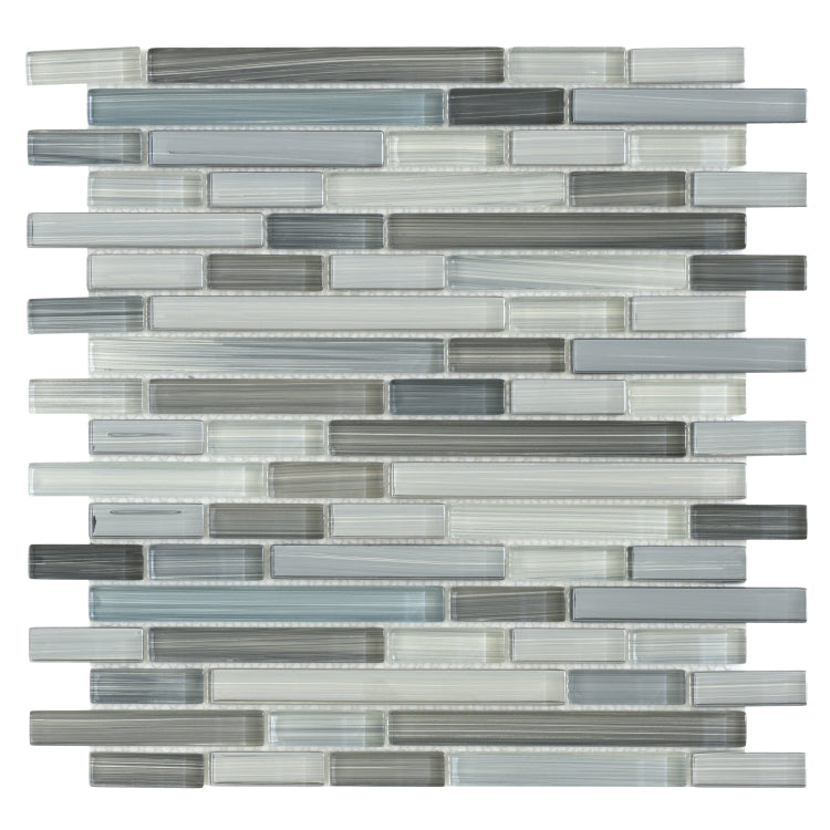 Elysium - Rain Lake 11.75 in. x 12 in. Glass Mosaic