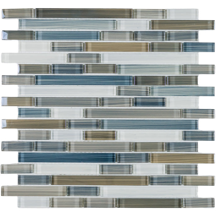 Elysium - Rain Sky 11.75 in. x 12 in. Glass Mosaic