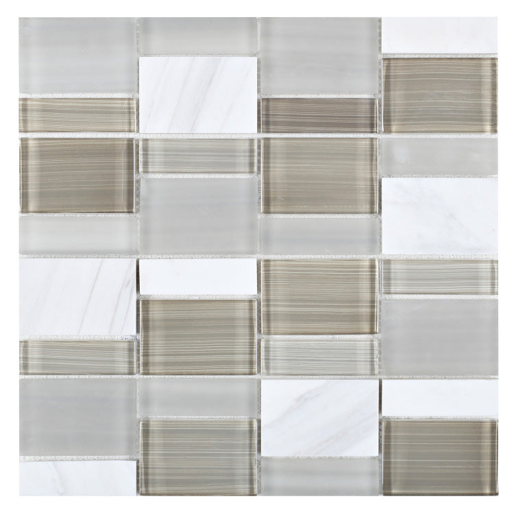 Elysium - Sea Salt Prime 11.75 in. x 11.75 in. Glass and Marble MosaicElysium - Sea Salt Prime 11.75 in. x 11.75 in. Glass and Marble Mosaic