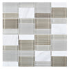 See Elysium - Sea Salt Prime 11.75 in. x 11.75 in. Glass and Marble Mosaic