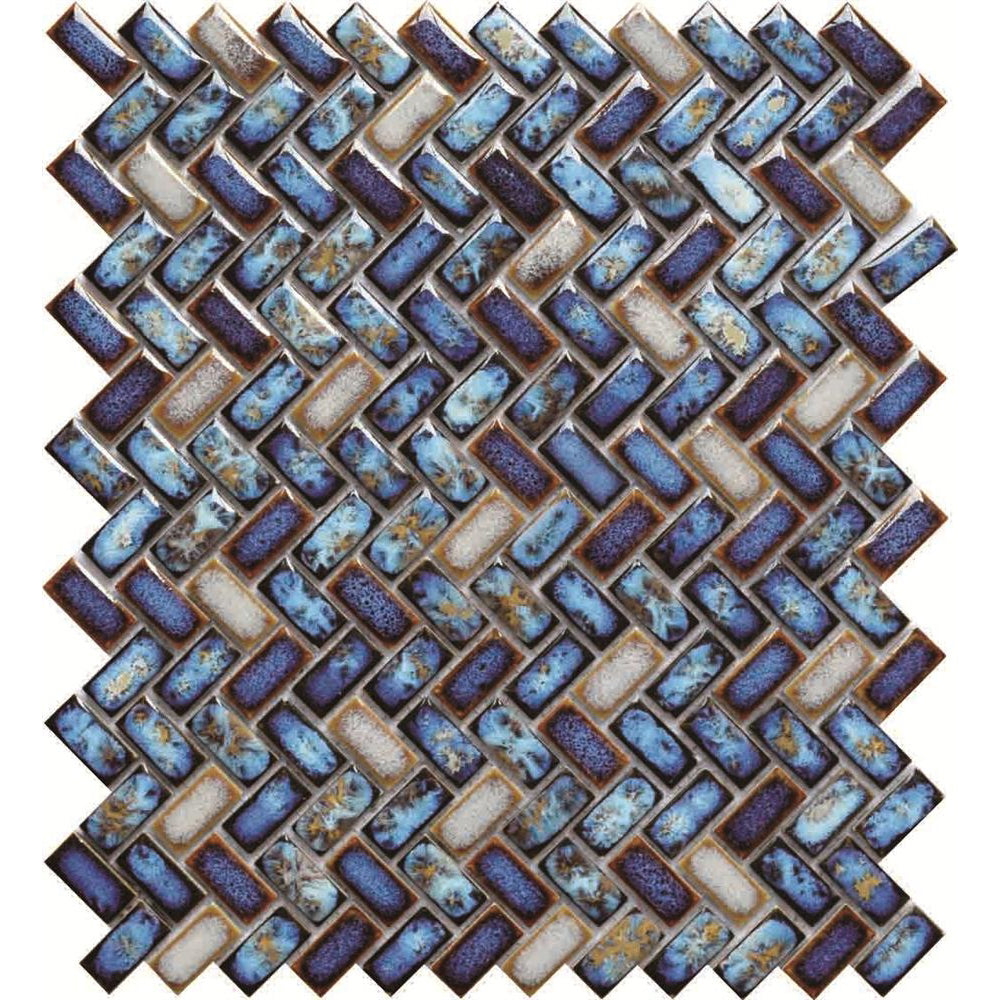 Elysium - Tango Sapphire 11.25 in. x 12.75 in. Porcelain Mosaic