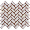 See Elysium - Tango White Large 9.5 in. x 11 in. Porcelain Mosaic