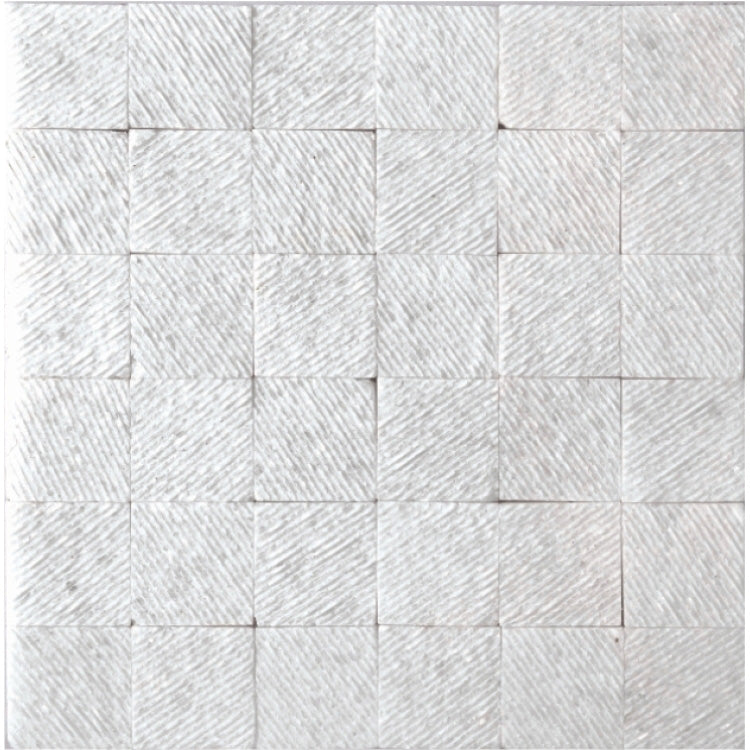 Elysium - Textured Thassos 11.75 in. x 11.75 in. Stone Mosaic