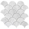 See Elysium - Dragon Scale Carrara 9.75 in. x 9.75 in. Mosaic