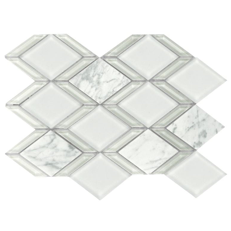 Elysium - Howlite 10 in. x 13.25 in. Glass and Marble Mosaic
