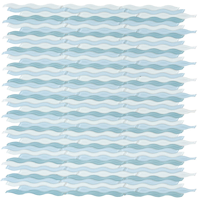 Elysium - Water 11.5 in. x 12.5 in. Glass Mosaic - Iris