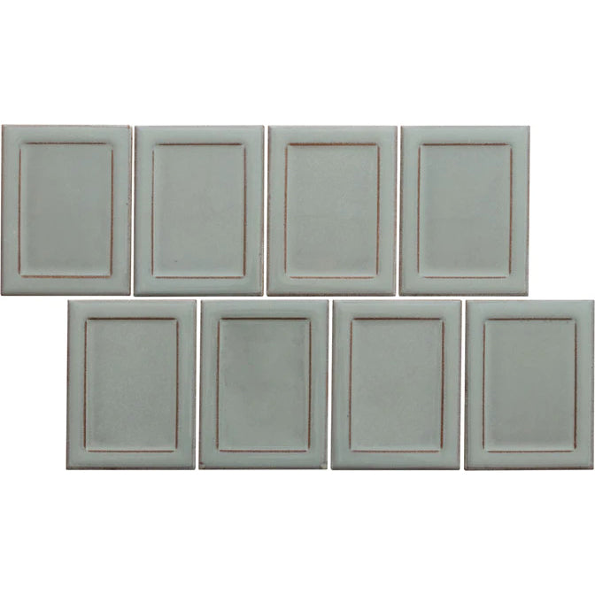 Emser Tile - Cuadro - 9 in. x 14 in. Glazed Porcelain Mosaic - Gray Frame