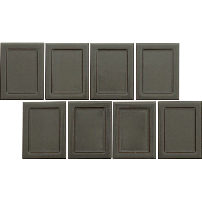 Emser Tile - Cuadro - 9 in. x 14 in. Glazed Porcelain Mosaic - Charcoal Frame