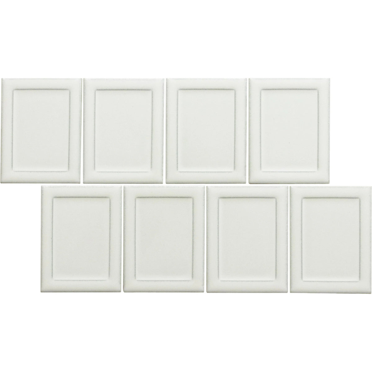 Emser Tile - Cuadro - 9 in. x 14 in. Glazed Porcelain Mosaic - White Frame
