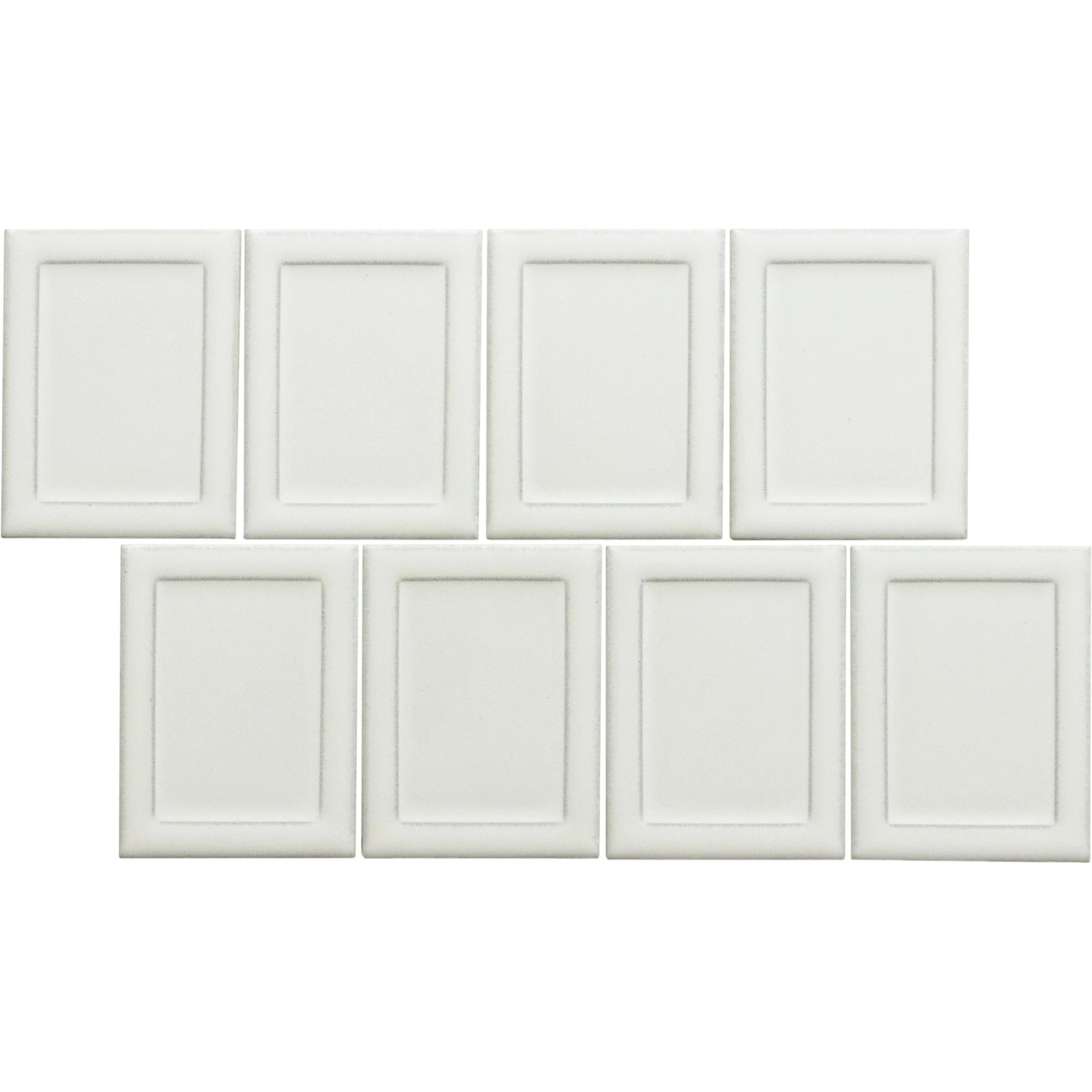 Emser Tile - Cuadro - 9 in. x 14 in. Glazed Porcelain Mosaic - White Frame