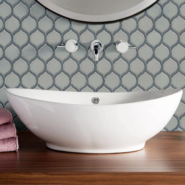 Emser Tile - Diva 10 in. x 12 in. Glazed Ceramic Mosaic - Athena Installed