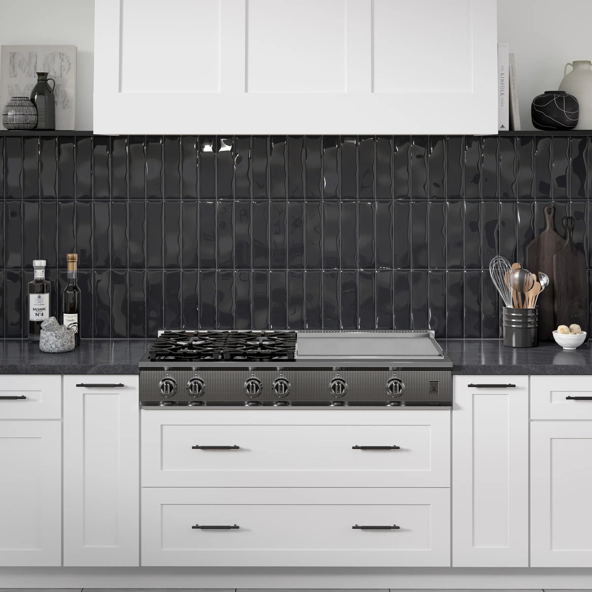Emser Tile - Estasi 3 in. x 12 in. Glazed Ceramic Tile - Black Glossy