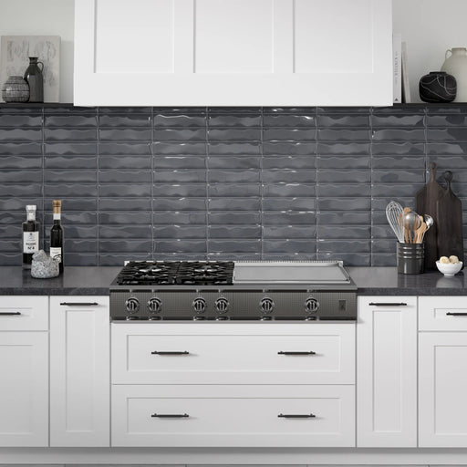 Emser Tile - Estasi 3 in. x 12 in. Glazed Ceramic Tile - Silver Glossy
