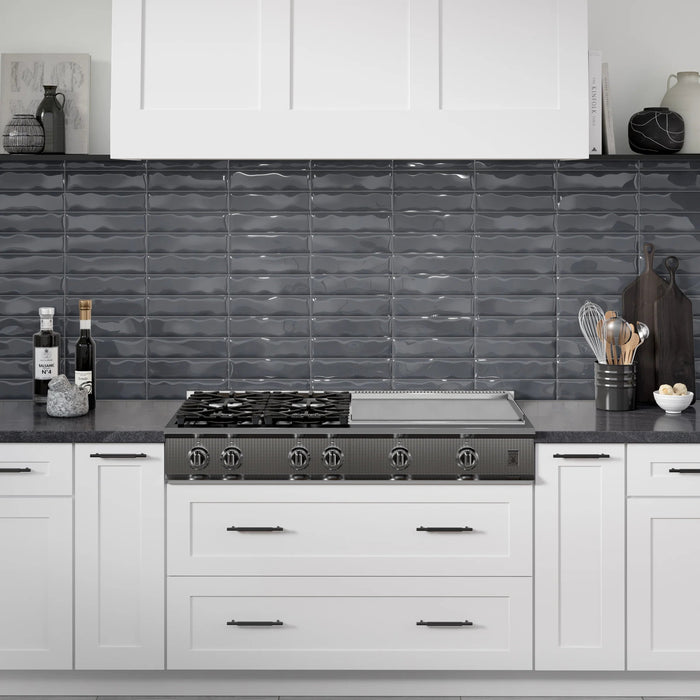 Emser Tile - Estasi 3 in. x 12 in. Glazed Ceramic Tile - Silver Glossy