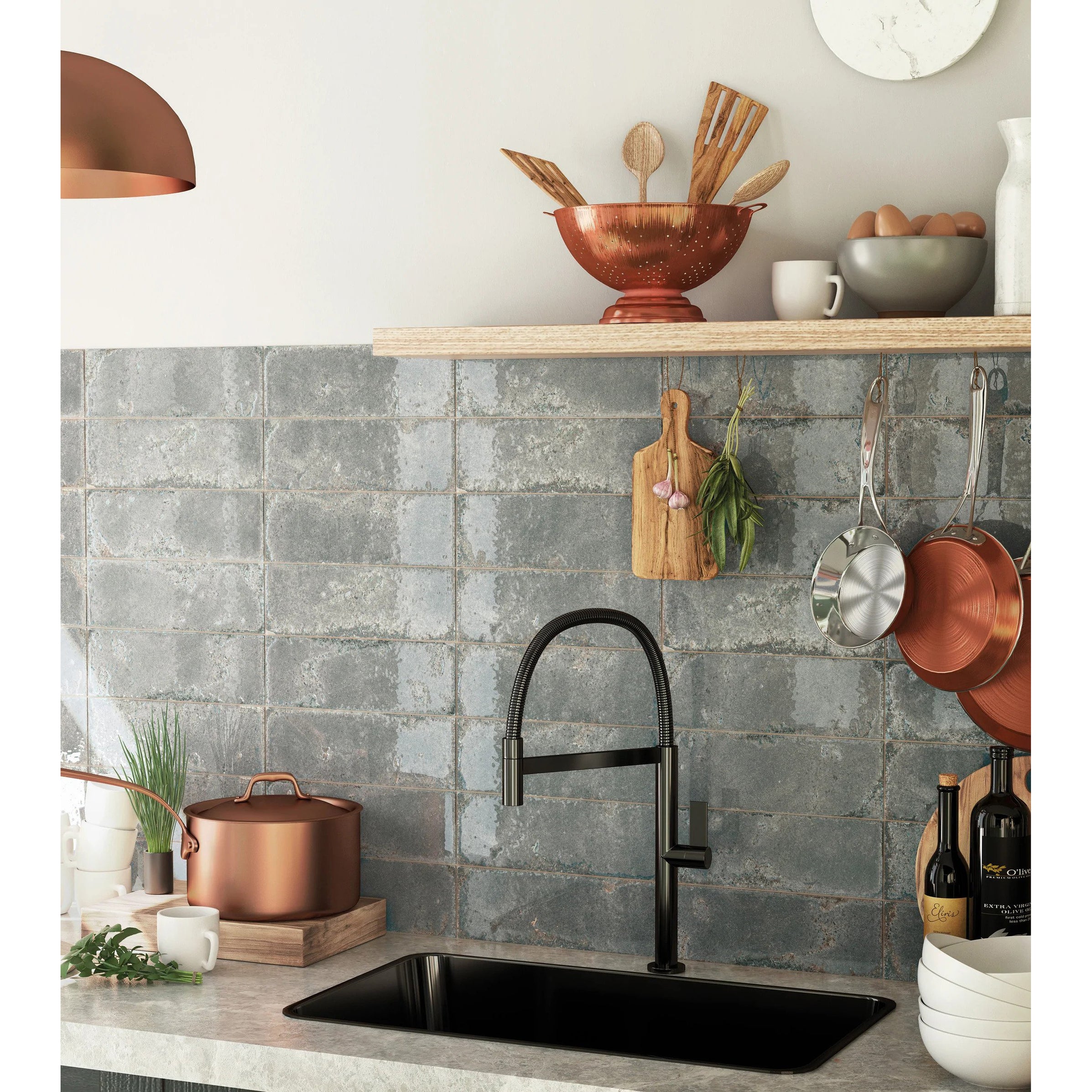 Emser Tile - Inhale 4 in. x 12 in. Glazed Porcelain Tile - Gris — Floorzz