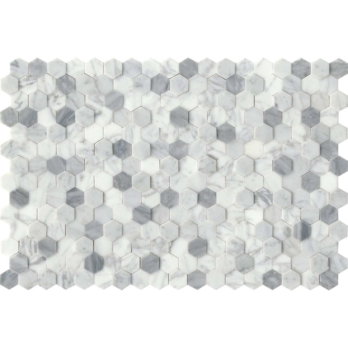 Emser Tile - Link Marble Groutless Mosaic - White 1&quot; Hex