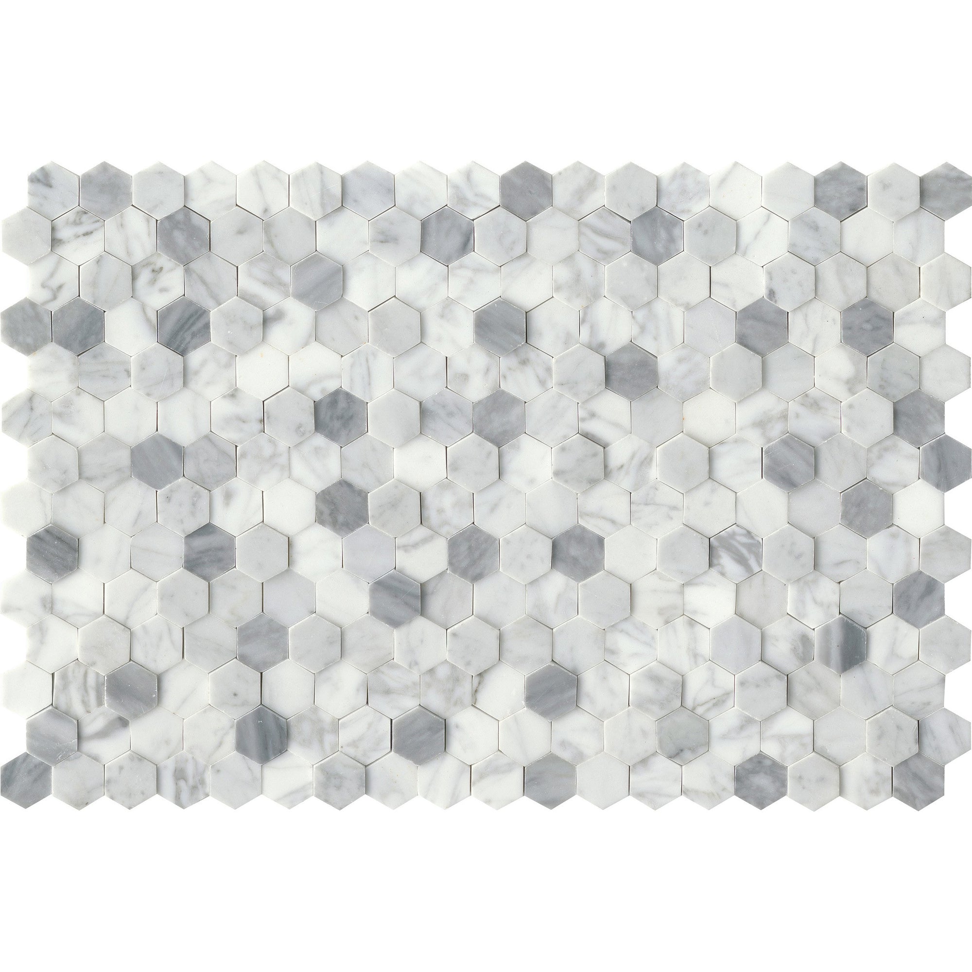 Emser Tile - Link Marble Groutless Mosaic - White 1" Hex