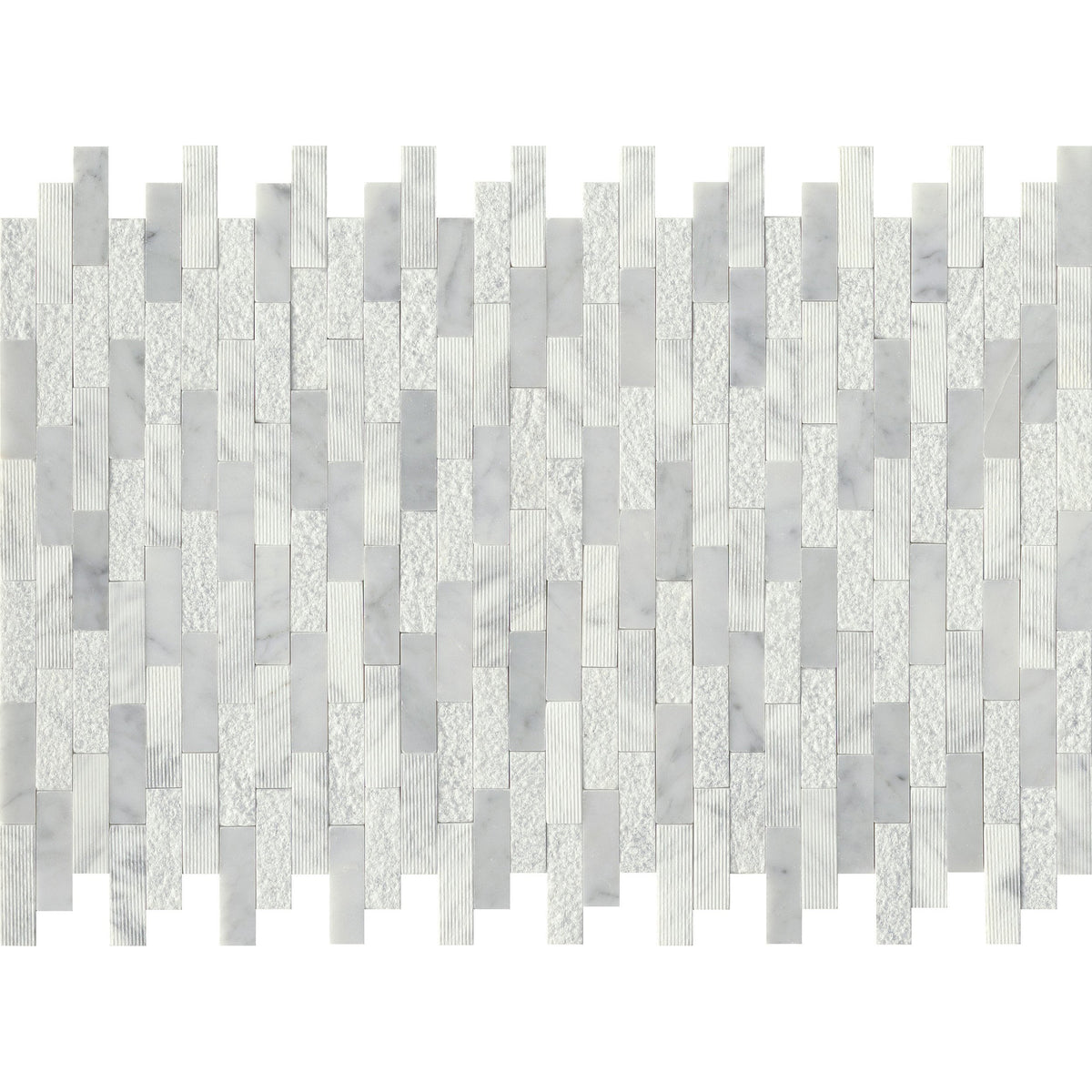 Emser Tile - Link Marble Groutless Mosaic - White Linear