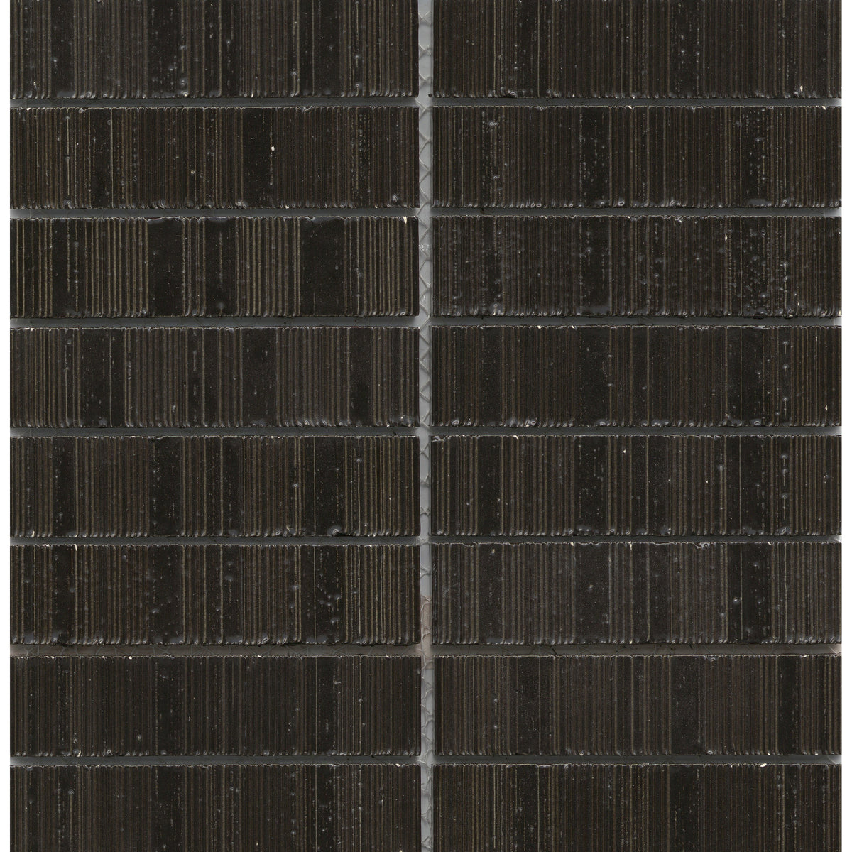 Emser Tile - Newtro 1 in. x 6 in. Glazed Ceramic Mosaic - Black