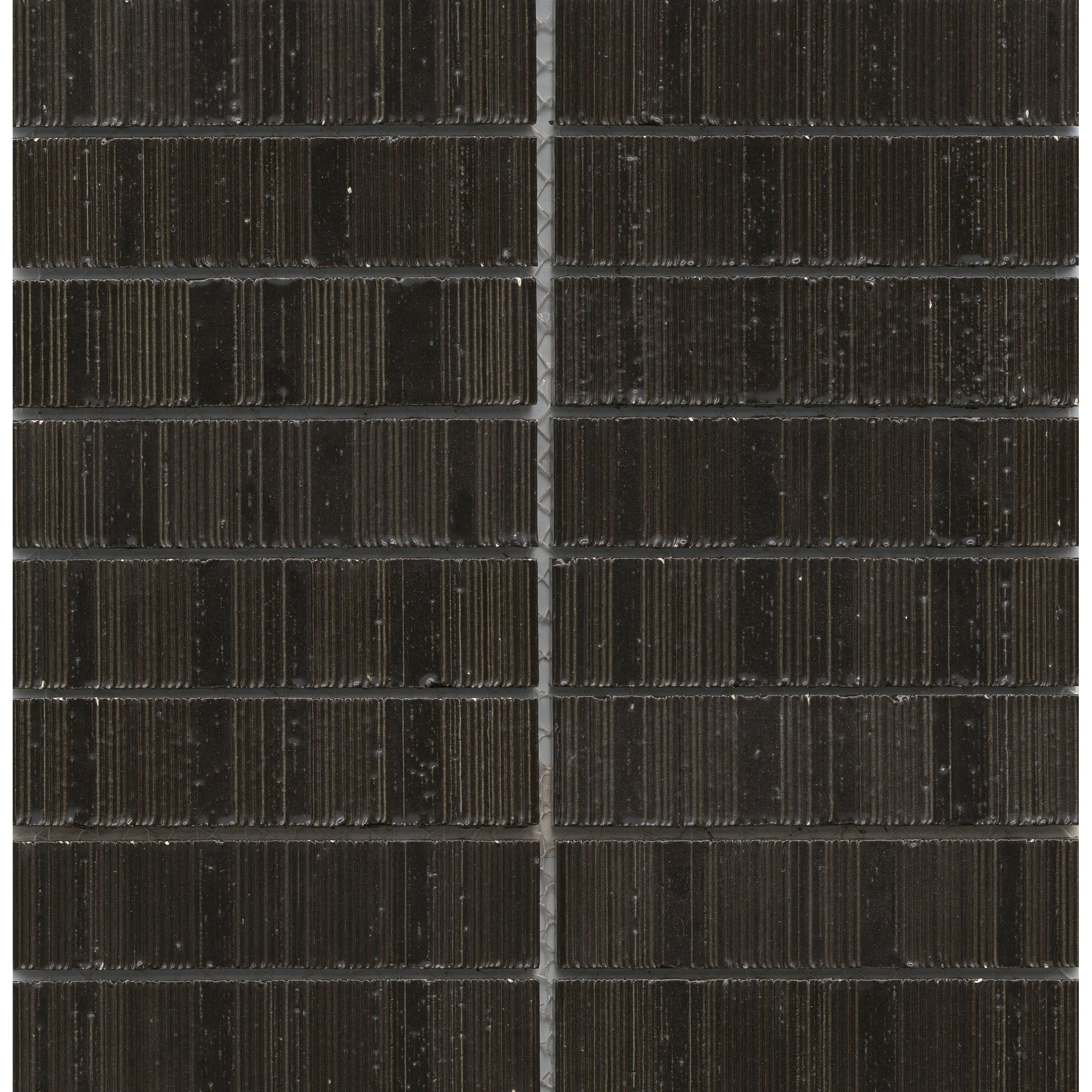 Emser Tile - Newtro 1 in. x 6 in. Glazed Ceramic Mosaic - Black