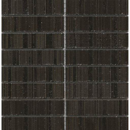 Emser Tile - Newtro 1 in. x 6 in. Glazed Ceramic Mosaic - Black