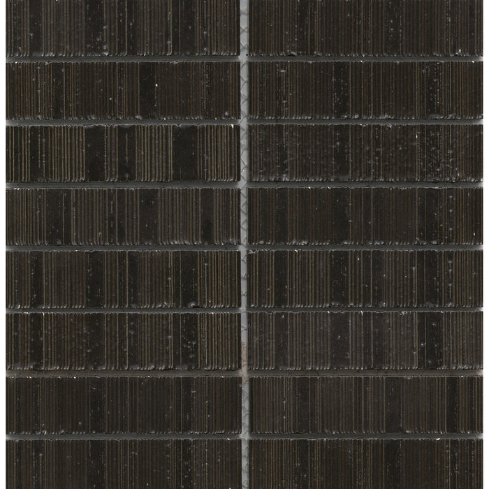Emser Tile - Newtro 1 in. x 6 in. Glazed Ceramic Mosaic - Black