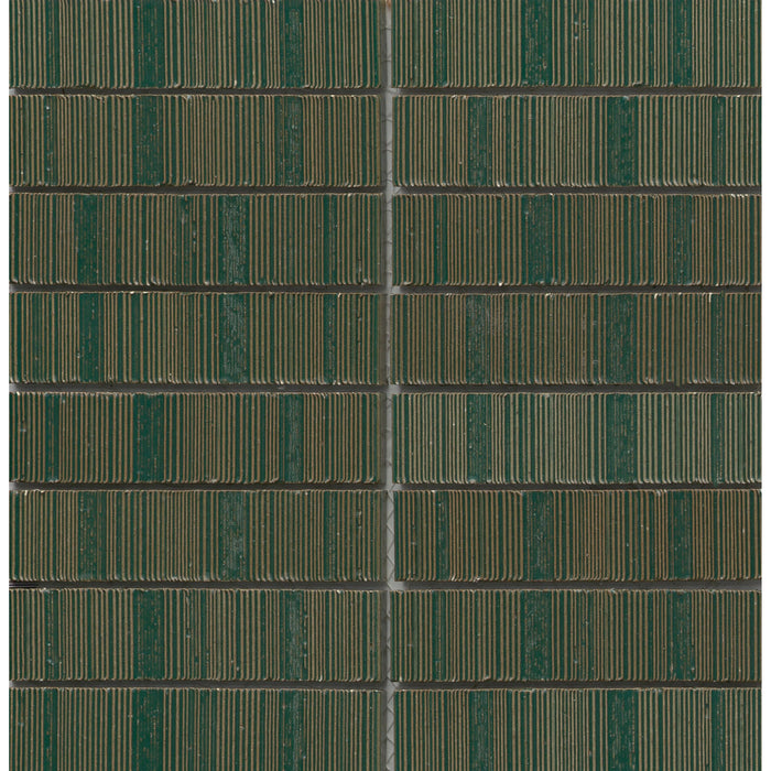 Emser Tile - Newtro 1 in. x 6 in. Glazed Ceramic Mosaic - Green