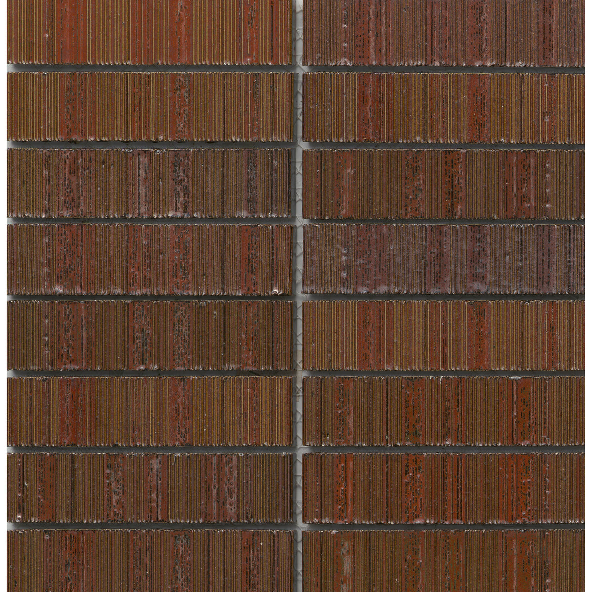 Emser Tile - Newtro 1 in. x 6 in. Glazed Ceramic Mosaic - Red