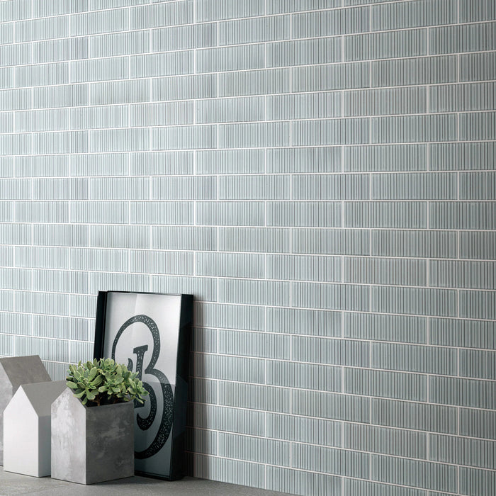Emser Tile - Ornami - 2 in. x 6 in. Glazed Ceramic Mosaic - Foil Room scene