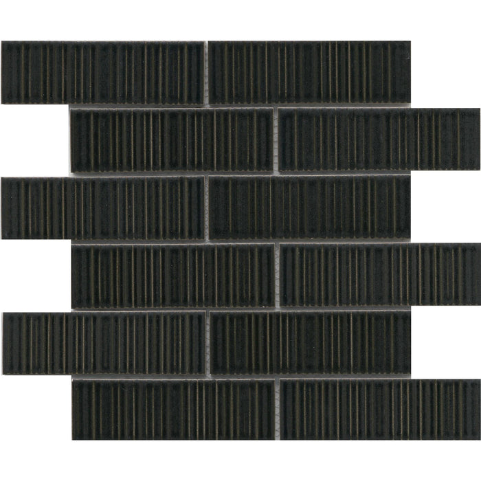 Emser Tile - Ornami - 2 in. x 6 in. Glazed Ceramic Mosaic - Yuzen