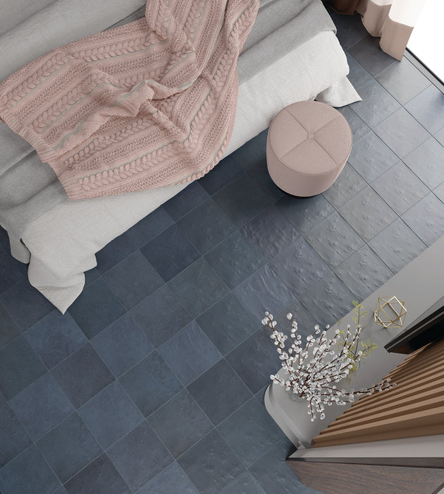Emser Tile - Passion 9" x 9" Wall Tile - Azul Matte Installed