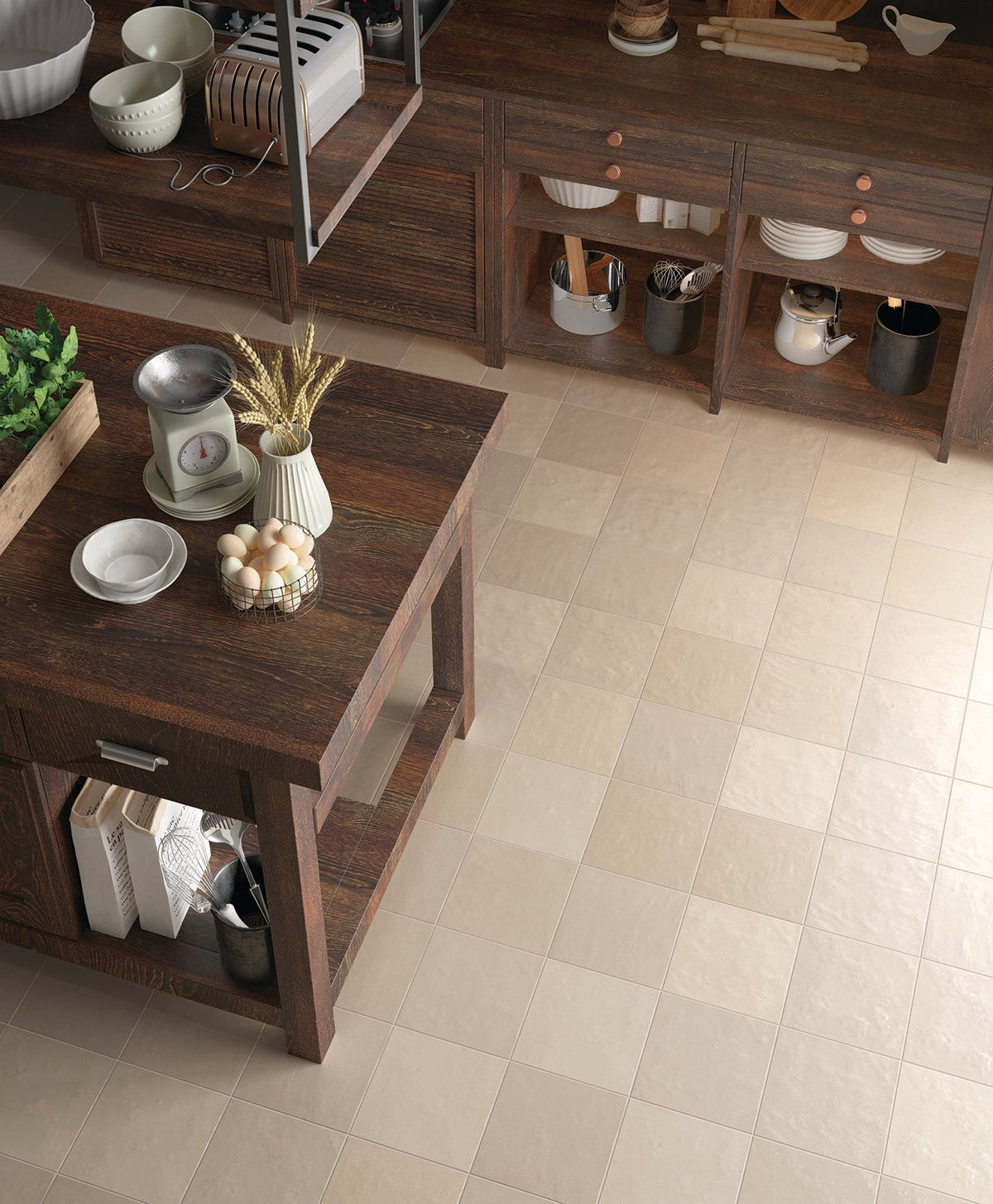 Emser Tile - Passion 9&quot; x 9&quot; Wall Tile - Crema Matte Installed