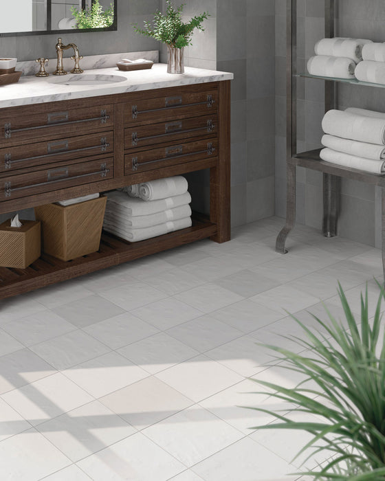 Emser Tile - Passion 9" x 9" Wall Tile - Gris Matte Installed