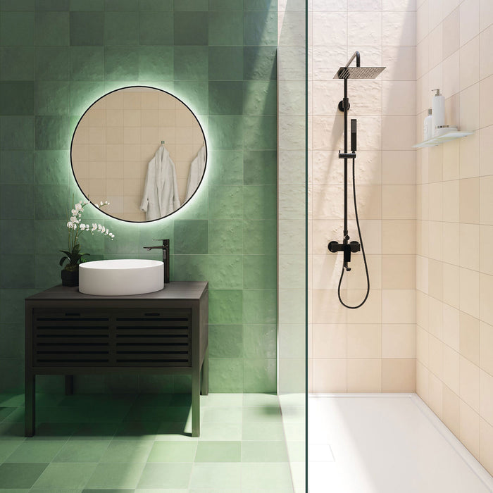 Emser Tile - Passion 9" x 9" Wall Tile - Verde Matte Installed
