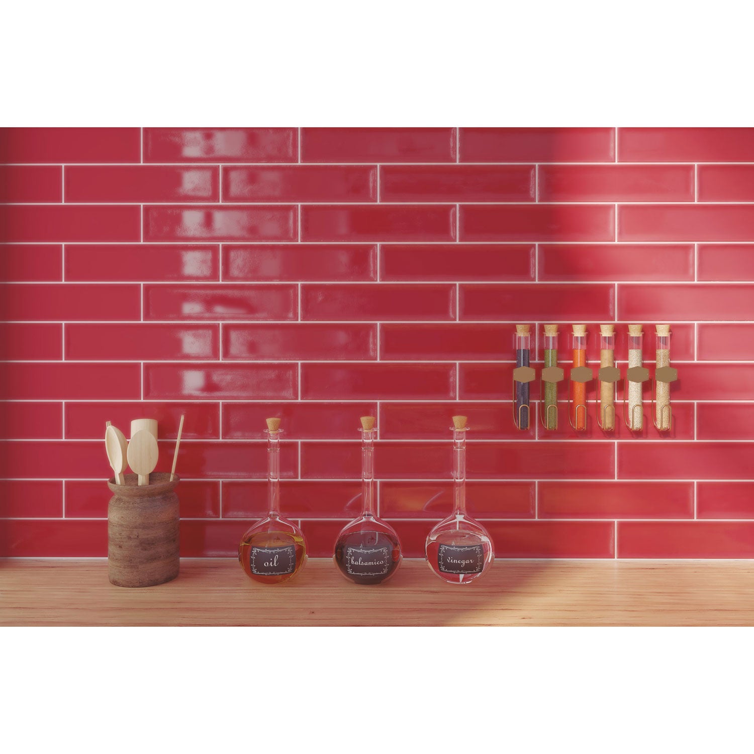 Emser Tile - Raku 3" x 12" Wall Tile - Ruby