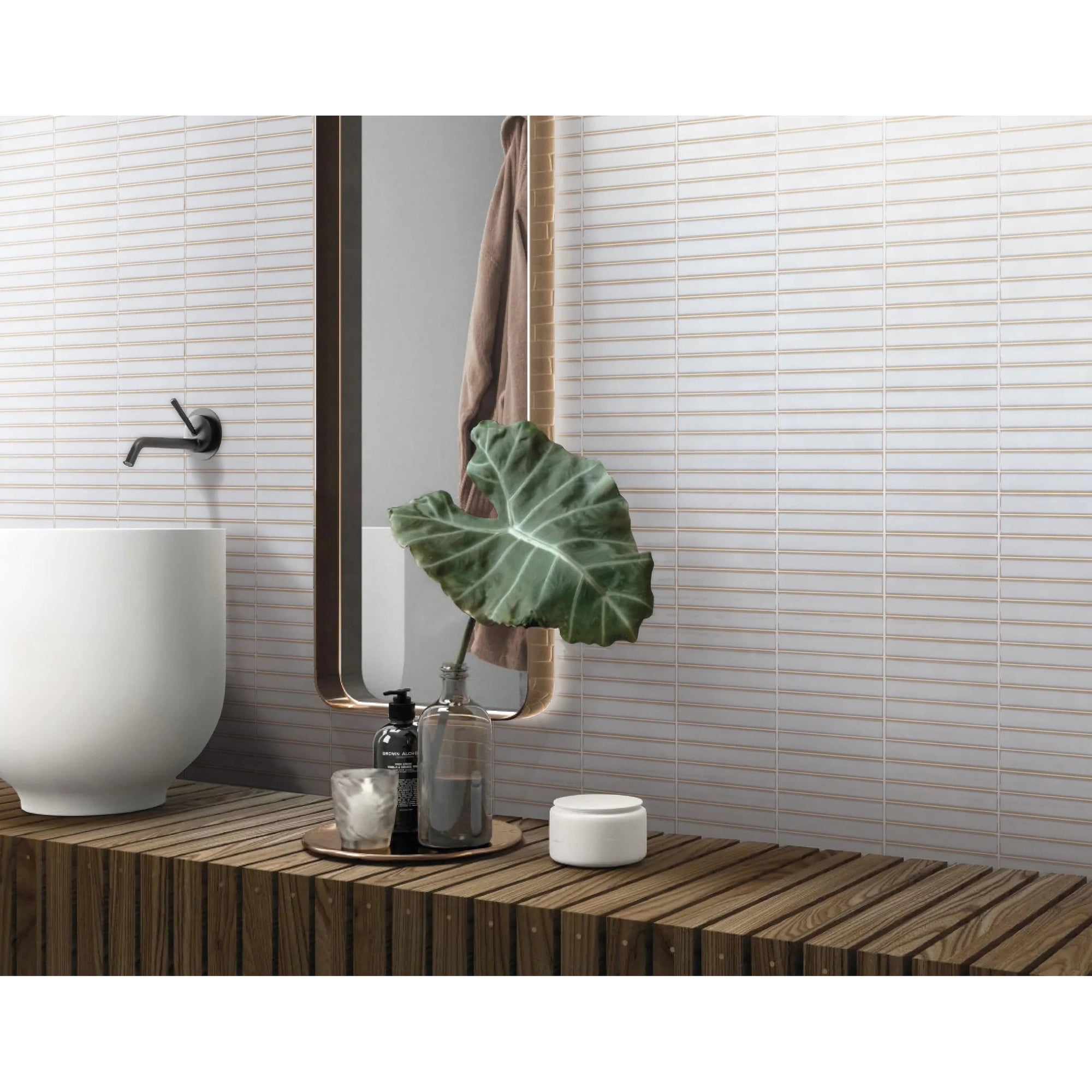 Emser Tile - Souvenir - 1 in. x 6 in. Glazed Porcelain Mosaic - Evora