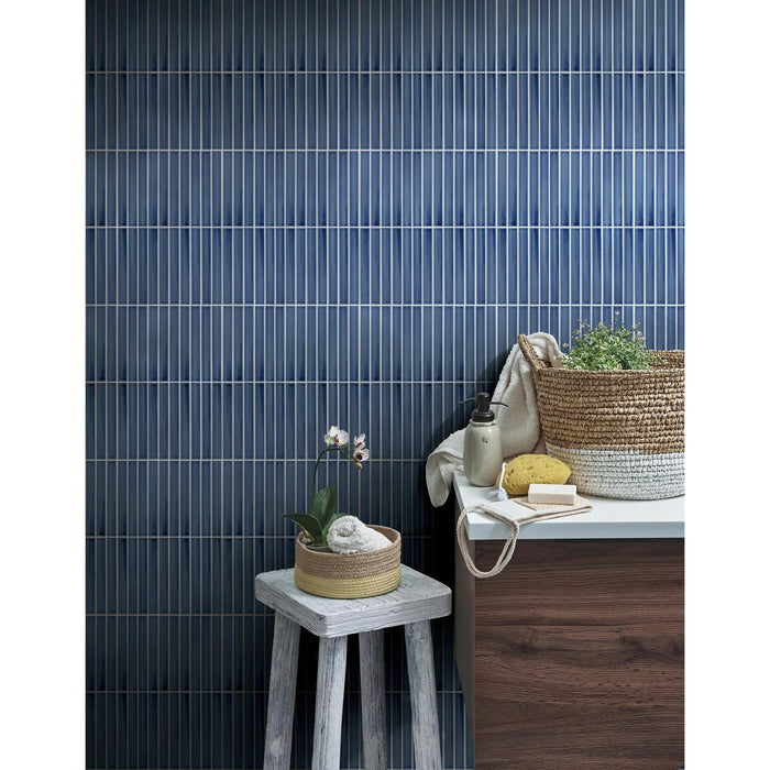 Emser Tile - Souvenir - 1 in. x 6 in. Glazed Porcelain Mosaic - Sintra Room Scene