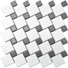 See Emser Tile - Spin - Glazed Porcelain Mosaic - White/Gray