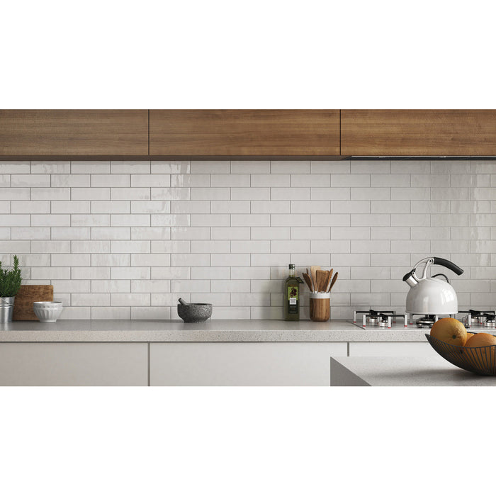 Equipe - Country Collection - 2.5" x 8" Wall Tile - Blanco Installed