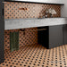 Equipe - Kasbah Collection - 1 in. x 1 in. Porcelain Tile - Black Hat Gloss Room Scenee
