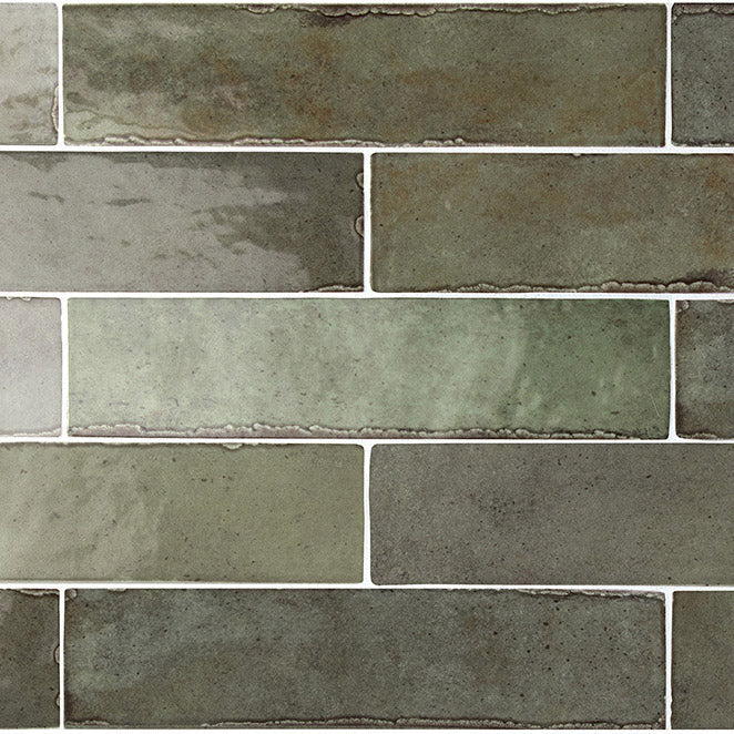 Equipe - Tribeca Collection - 2.5 in. x 10 in. Wall Tile - Sage Green