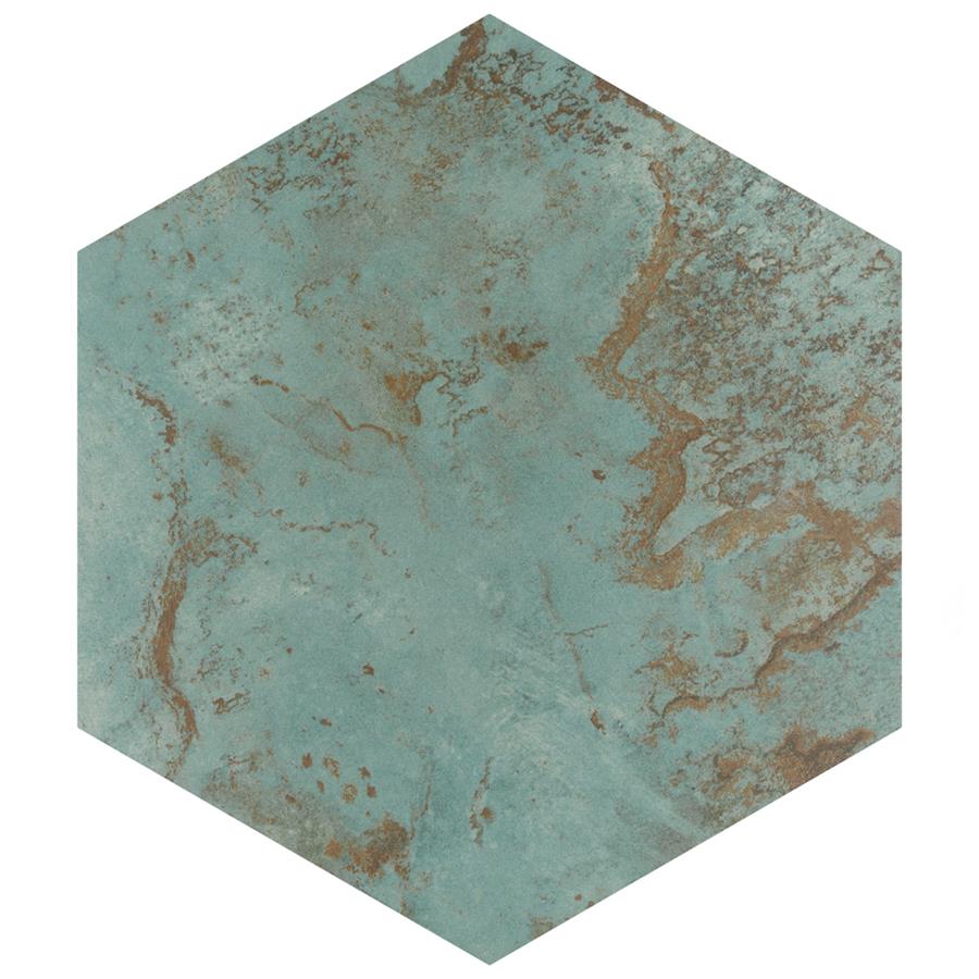 SomerTile - Zinc Hex Porcelain Tile - Green