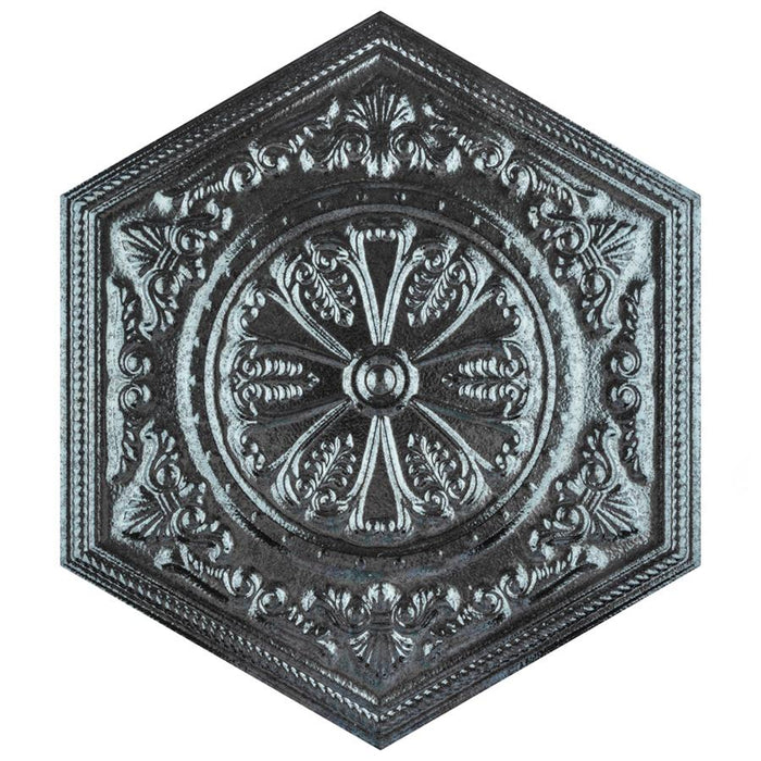 SomerTile - Zinc Hex Porcelain Tile - Silver Decor