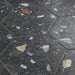 SomerTile - Sonar Hex Terrazzo Porcelain Tile - Black Close View